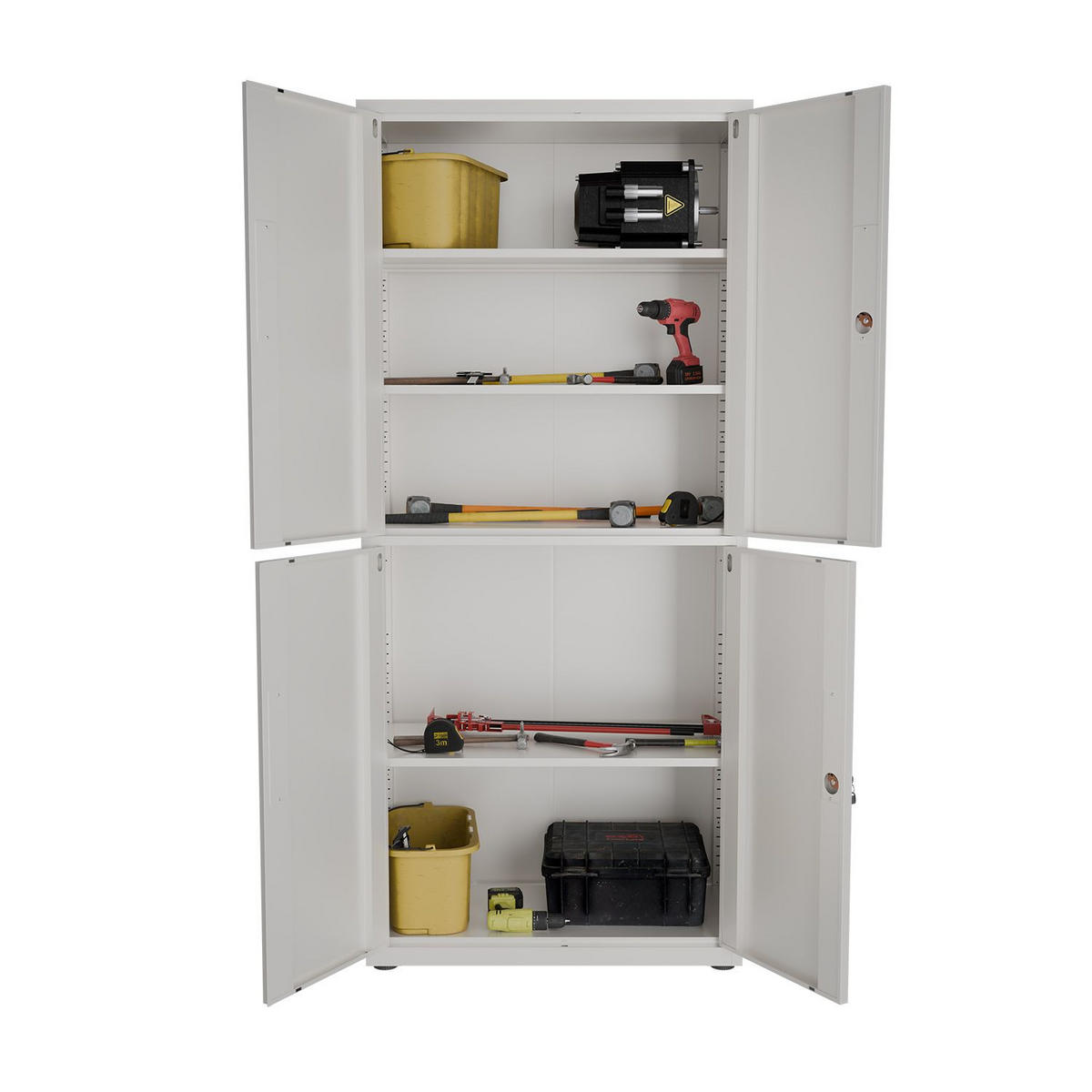 METALLSCHRANK 180/80/40 cm weiß abschließbar - Weiß, Metall (80/180/40cm) - Juskys