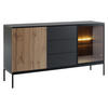 SIDEBOARD Sento KSZ154 - Eiche Wotan/Schwarz, Holzwerkstoff/Metall (154/83/39cm) - MIRJAN24
