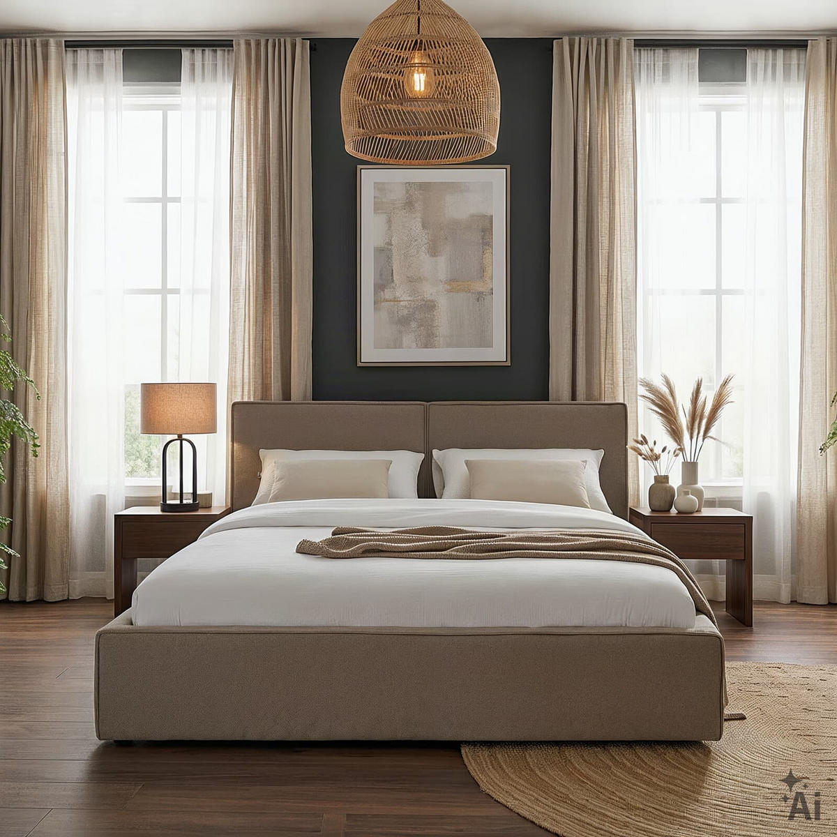 POLSTERBETT CALM 180x200 cm beige - Beige, Textil (180/200cm) - IDIMEX