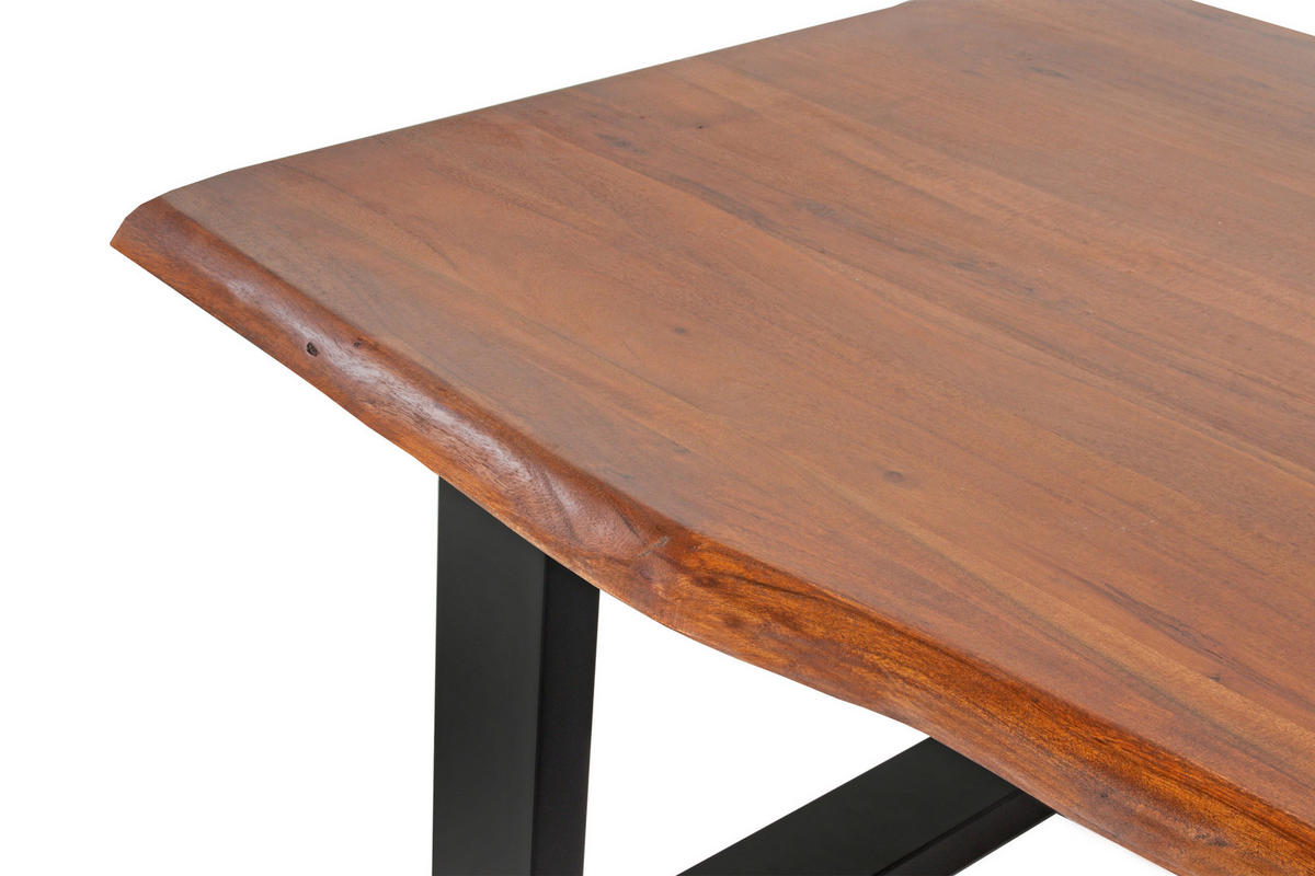 COUCHTISCH INSA - Schwarz/Braun, Holz/Metall (70/100/43cm) - SAM