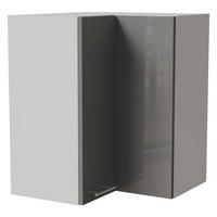 ECKHÄNGESCHRANK Essen W12/60 Grau Hochglanz / Weiß Matt 60 / 60 / 72cm - Weiß/Grau, Holz/Holzwerkstoff (60/72/60cm) - Feldmann-Wohnen