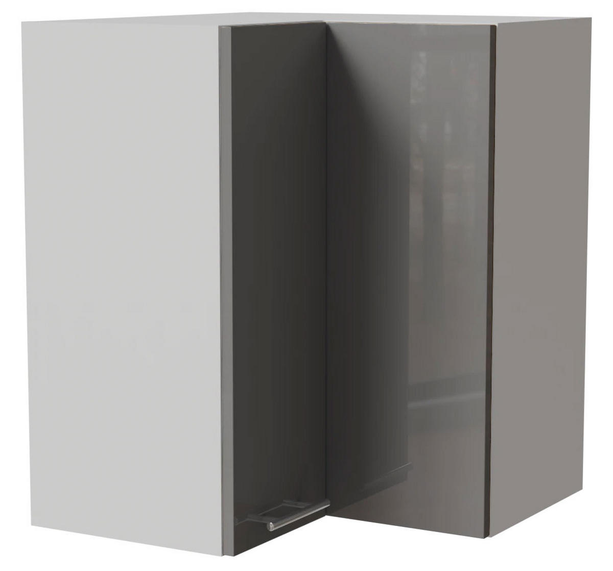 ECKHÄNGESCHRANK Essen W12/60 Grau Hochglanz / Weiß Matt 60 / 60 / 72cm - Weiß/Grau, Holz/Holzwerkstoff (60/72/60cm) - Feldmann-Wohnen