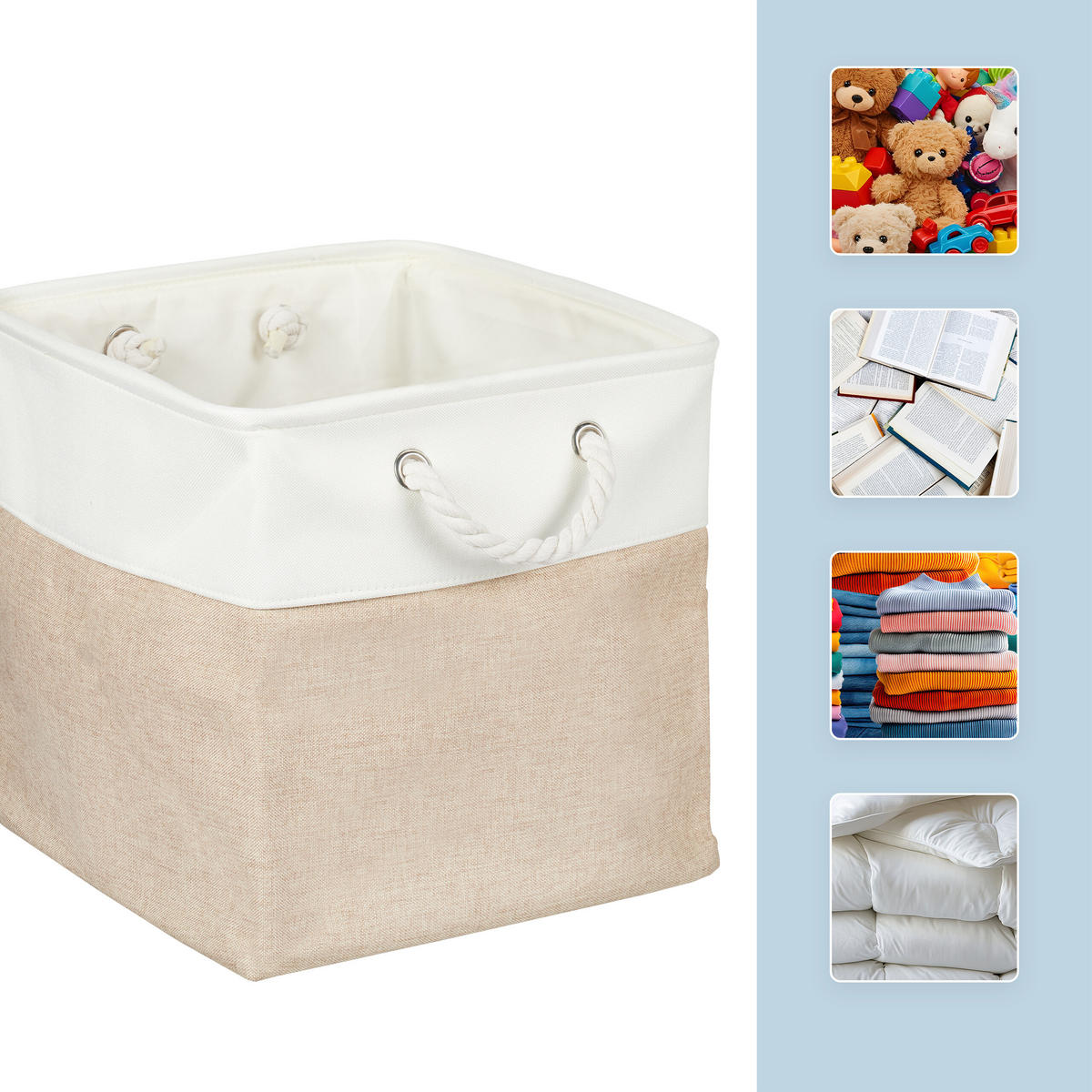 3XAUFBEWAHRUNGSKORB - Multicolor, Textil/Metall (33/33/33cm) - Relaxdays