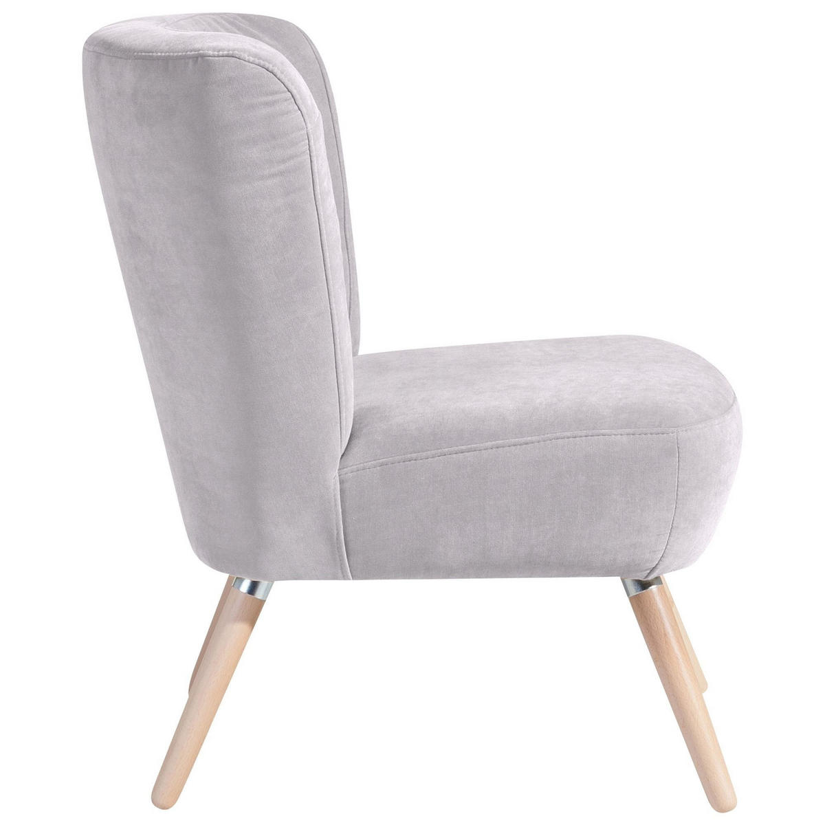 SESSEL Kassi Bezug Veloursstoff Buche natur / silber - Silberfarben, Kunststoff (69/80/68cm) - 58aufmkessel