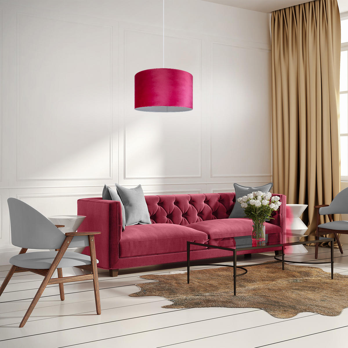 PENDELLEUCHTE Hugo Pd1 - Weiß, Metall (45.5/45.5/28cm) - Paco Home