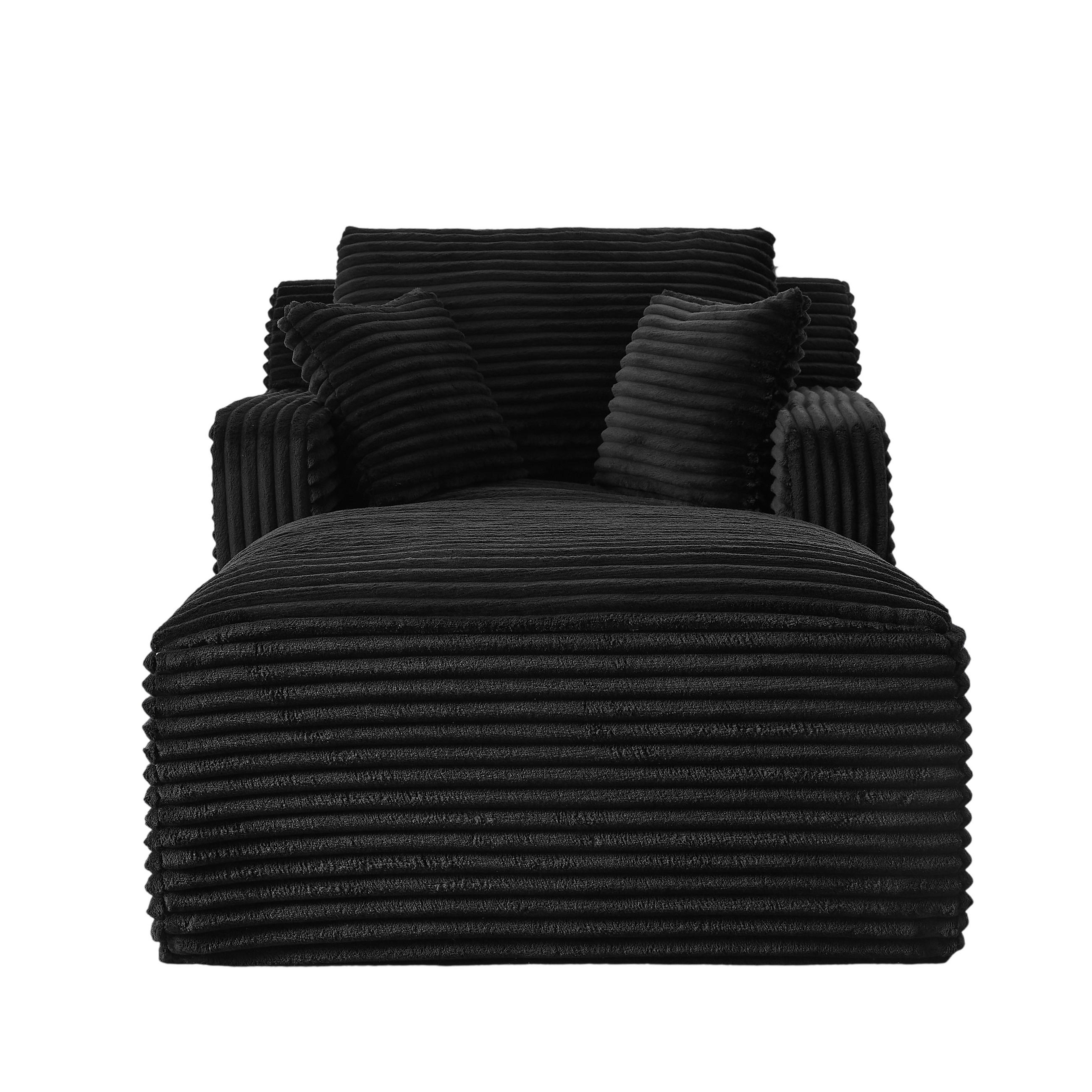 CHAISELONGUE als Schlafsofa Cord Schwarz montagefrei - Schwarz, Kunststoff (100/82/166cm) - Meubliv