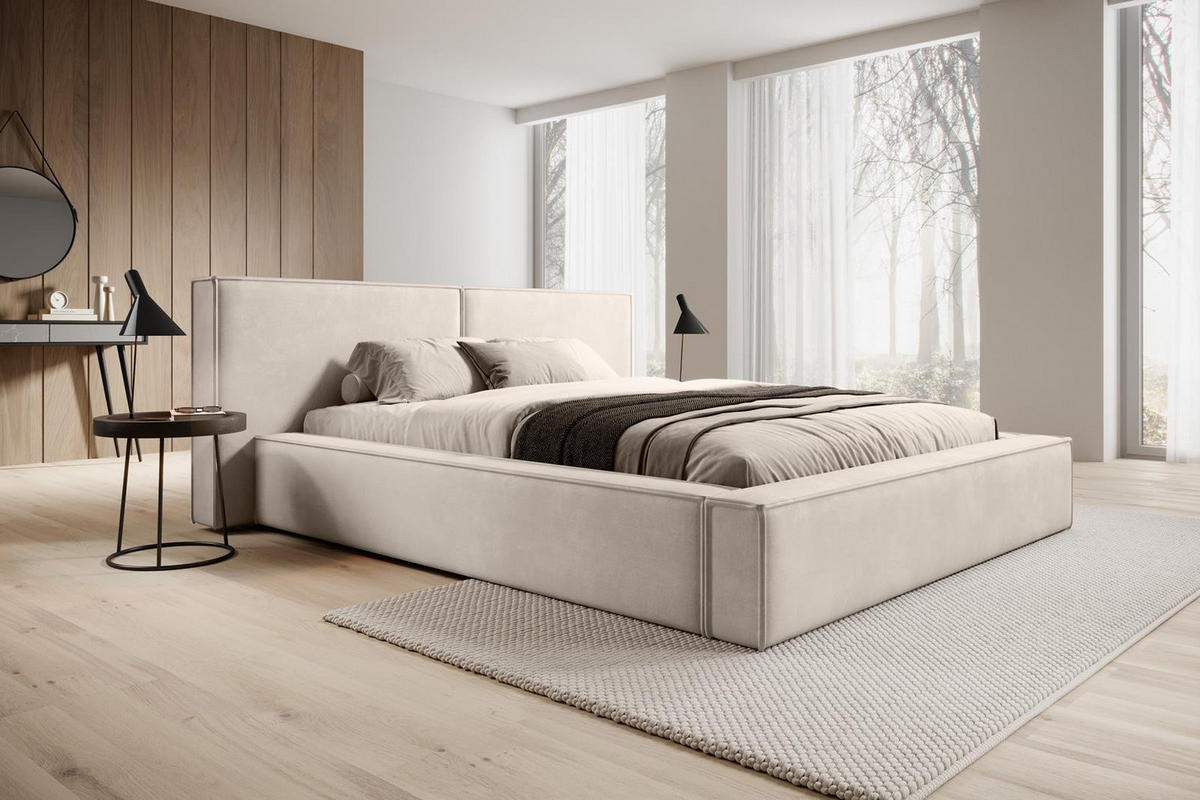 POLSTERBETT HEVE 140x200 Beige - Beige, Holzwerkstoff (140/200cm) - Compleo24