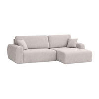 ECKSOFA Mit Schlaffunktion Ariel L, Cordstoff, Stoff Poso, Beige, Rechts - Beige, Holz (250/142cm) - Kaiser Möbel