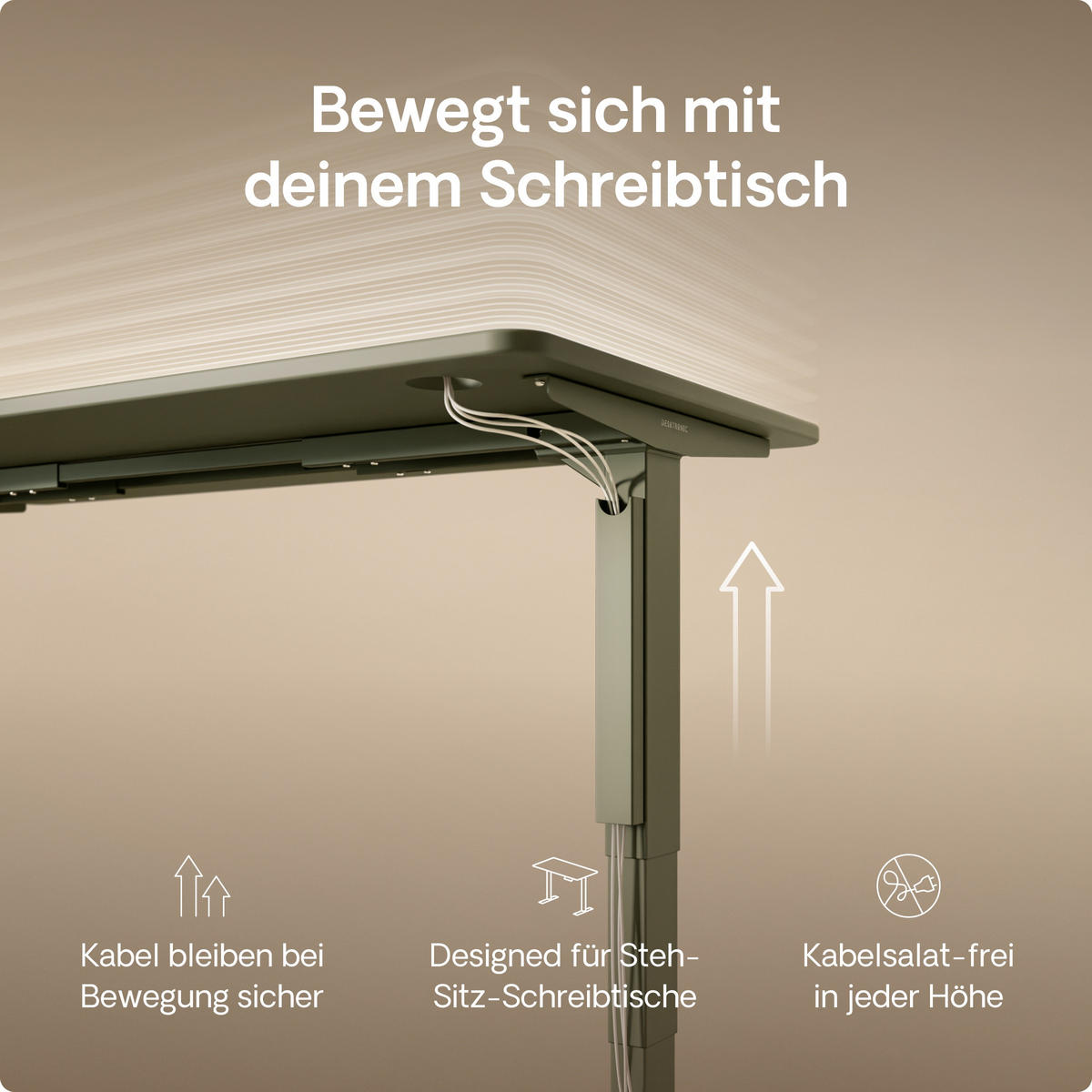 MAGNETISCHER Kabelkanal Schreibtisch Grün, 37x5x2,5cm - Grün, Metall (37/5/2.5cm) - Desktronic