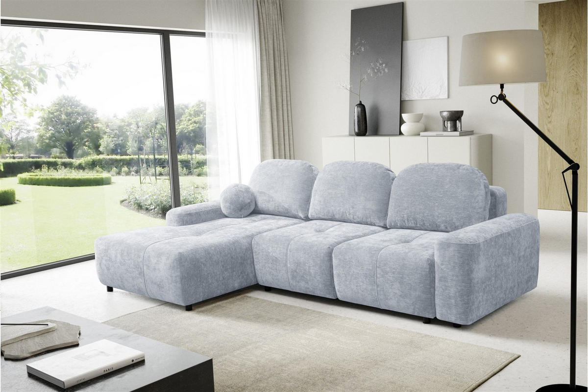 ECKSOFA Argos In Vibe - Hellblau, Holzwerkstoff/Textil (170/267cm) - Fun Möbel