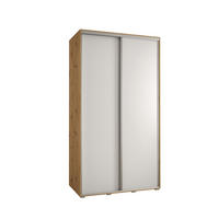 SCHWEBETÜRENSCHRANK 235,2/130/45 2-türig - Silberfarben/Weiß, Holz/Metall (130/235/45cm) - Abiks Möbel