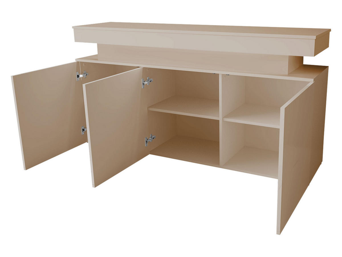 KOMMODE Glossa Bis 3D 160 - Sandfarben, Holzwerkstoff/Kunststoff (160/83/39cm) - MIRJAN24