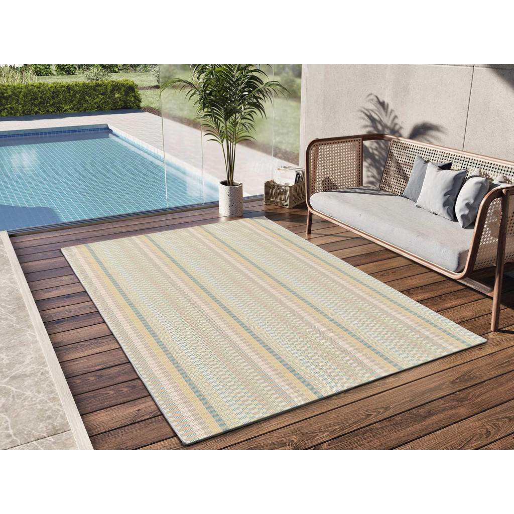 Thumbnail - Atticgo Outdoorteppich, Mehrfarbig, Pastellblau, Pastellgrün, Rosa, Creme, Textil, Mode, Rechteckig, 160x230 cm, Oeko-Te...