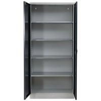 STAHLSCHRANK Bee mit 7 lackierten Fachböden 195x92x60 cm Korpusfarbe Lichtgrau Frontfarbe Anthrazit - Anthrazit, Metall (92/195/60cm)