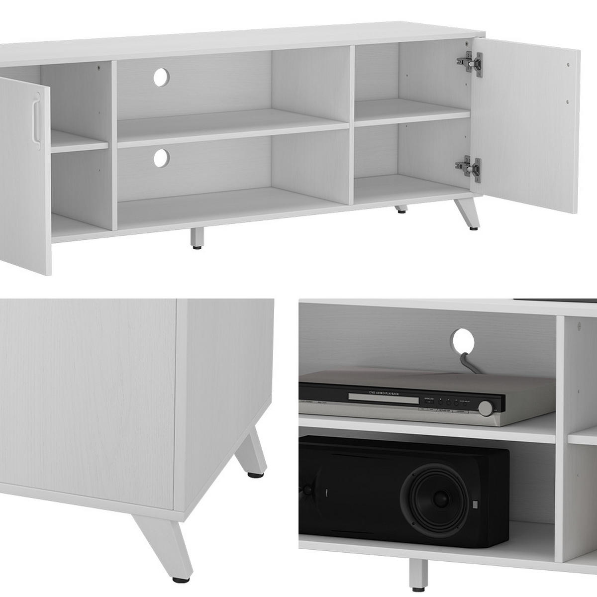 LOWBOARD Maceio Weiß 160 x 54.5 cm mit 2 Türen - Weiß, Holzwerkstoff (160/54.5/38cm) - Vicco