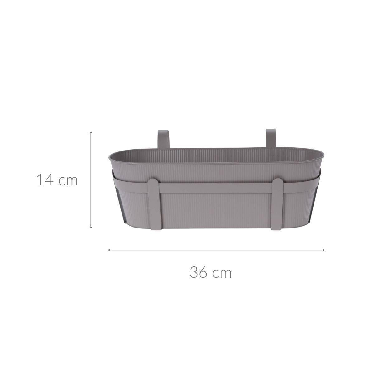 BLUMENTOPF Metall 36/14 cm - Grau, Metall (14cm)