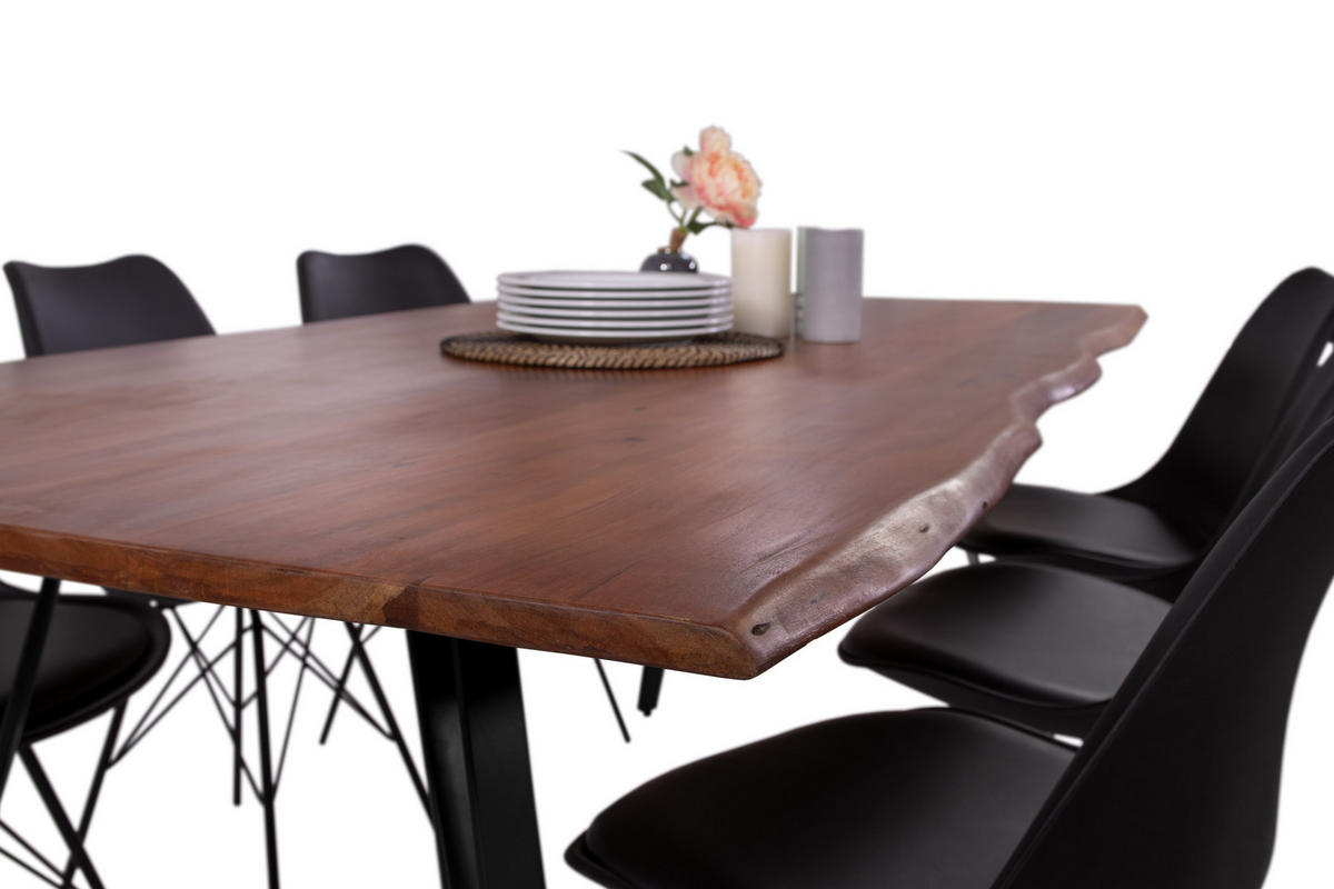 ESSTISCH CELIA - Schwarz/Braun, Holz/Metall (100/220/77cm) - SAM