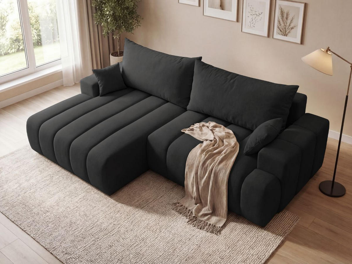 ECKSOFA Caleo Schwarz Links - Schwarz, Holz/Textil (270/170cm) - Graingold