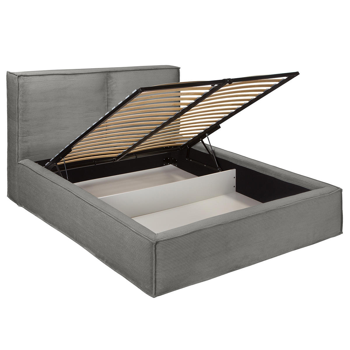 POLSTERBETT - Graphitfarben, Textil (180/200cm) - home24