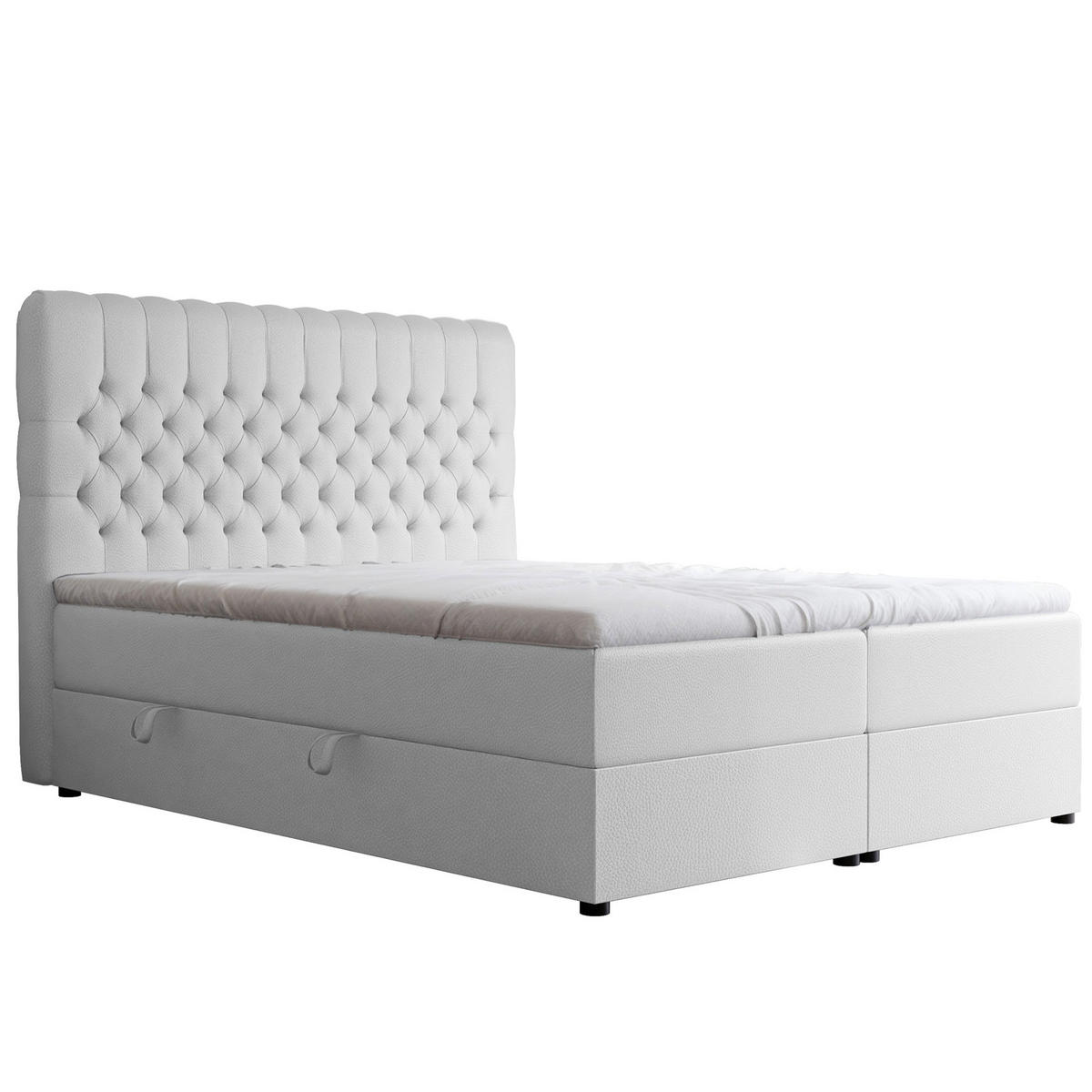 BOXBETT 160x200 cm mit Topper - Weiß, Holzwerkstoff/Textil (160/200cm) - Idohome