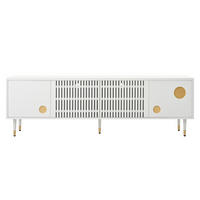 TV-SCHRANK Holz, Gold - Weiß, Holzwerkstoff (36/54/170cm) - Raumix