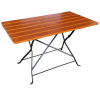 BIERGARTENTISCH BERGTAL 74x120x80cm Klappbar Eschenholz Schwarz/Braun 6 Personen - Braun, Holz (80/120/74cm) - CHEFGASTRO