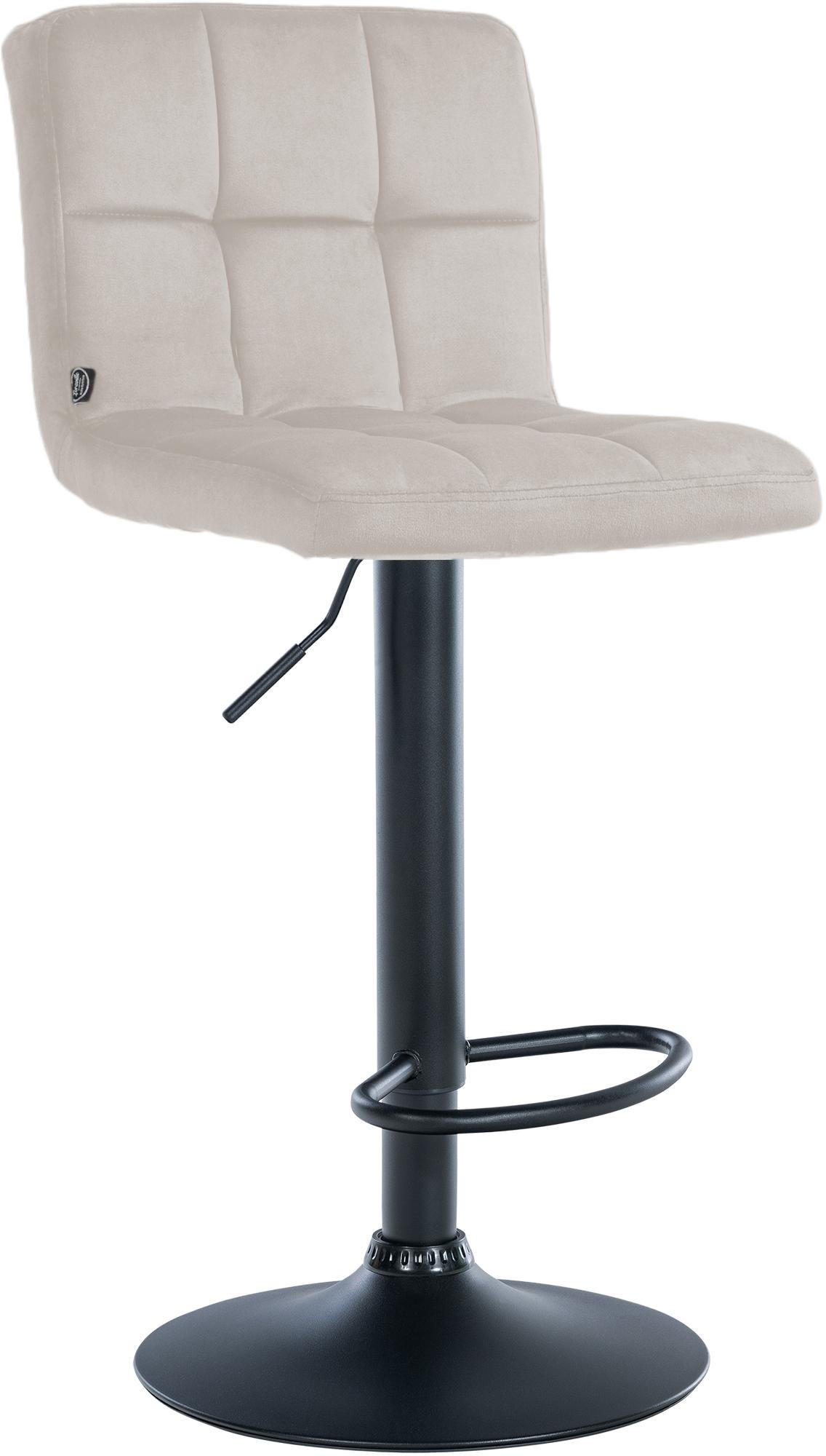BARHOCKER Samt creme - Creme/Schwarz, Textil/Metall (46/94/47cm) - CLP