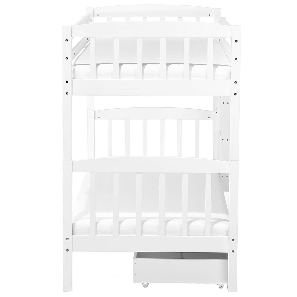 HOCHBETT Weiß 90-200 cm Revin - Weiß, Holz (90/200cm) - Beliani
