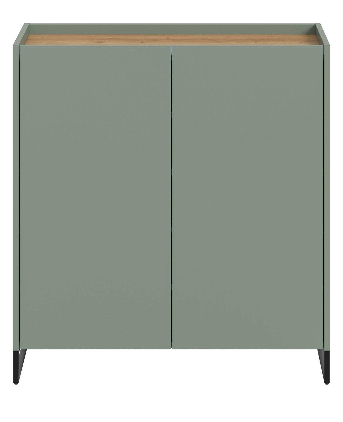 SCHUHSCHRANK Salbei grün, Artisan Eiche, Flur Kommode 90 x 97 cm, Soft-Close - Salbeigrün/Schwarz, Holzwerkstoff/Metall (90/97/38cm) - Inn.Furn
