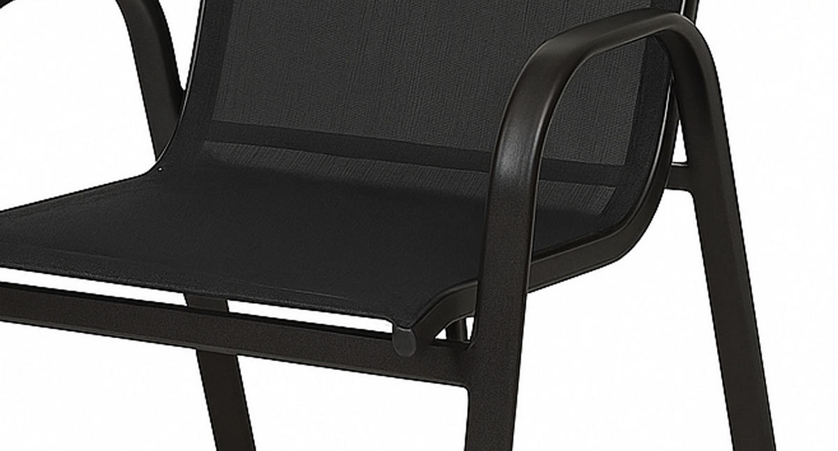 LOUNGE-SET Bath - 4-teilig - Gartenlounge Set Metall schwarz + Textilgewebe - Schwarz, Metall - TPFGarden