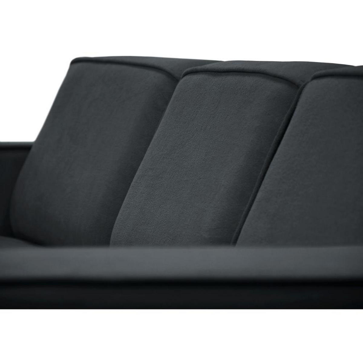 ECKSOFA ohne Schlaffunktion Pedro L dunkelgrau rechts - Dunkelgrau/Schwarz, Kunststoff/Textil (267/170cm) - Beautysofa