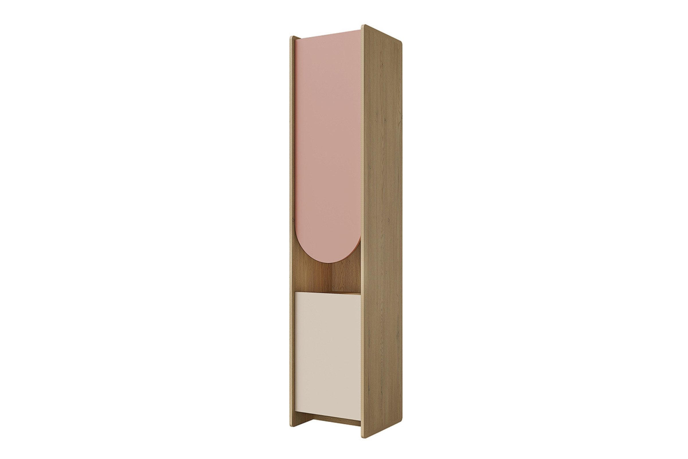 KINDERREGAL LEXO 04 43/198/40 cm in Eiche Cremona/Macadamia/Puderrosa (links) - Eichefarben/Beige, Holzwerkstoff (43/198/40cm) - Deine Möbel 24