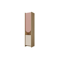KINDERREGAL LEXO 04 43/198/40 cm in Eiche Cremona/Macadamia/Puderrosa (links) - Eichefarben/Beige, Holzwerkstoff (43/198/40cm) - Deine Möbel 24