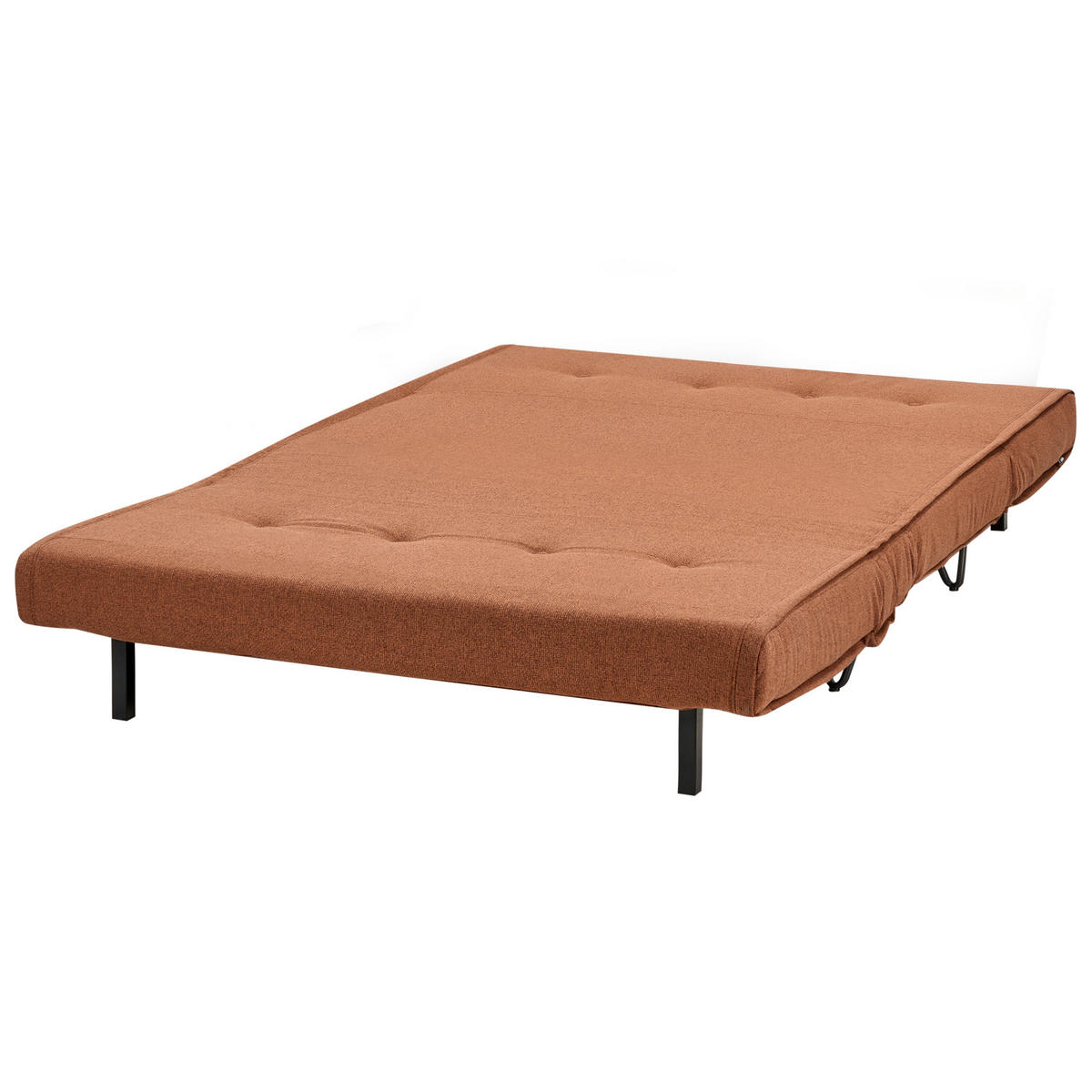 2-SITZER-SCHLAFSOFA orange/schwarz Vestfold - Schwarz/Orange, Textil (130/81/78cm) - Beliani