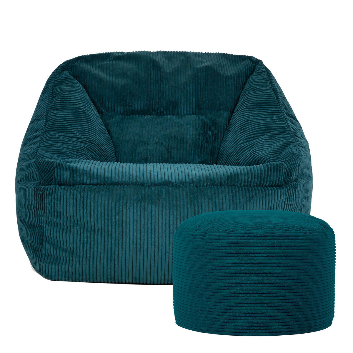 SITZSACK Sessel Natalia + Sitzpouf - Grün, Textil (100/80/88cm) - icon