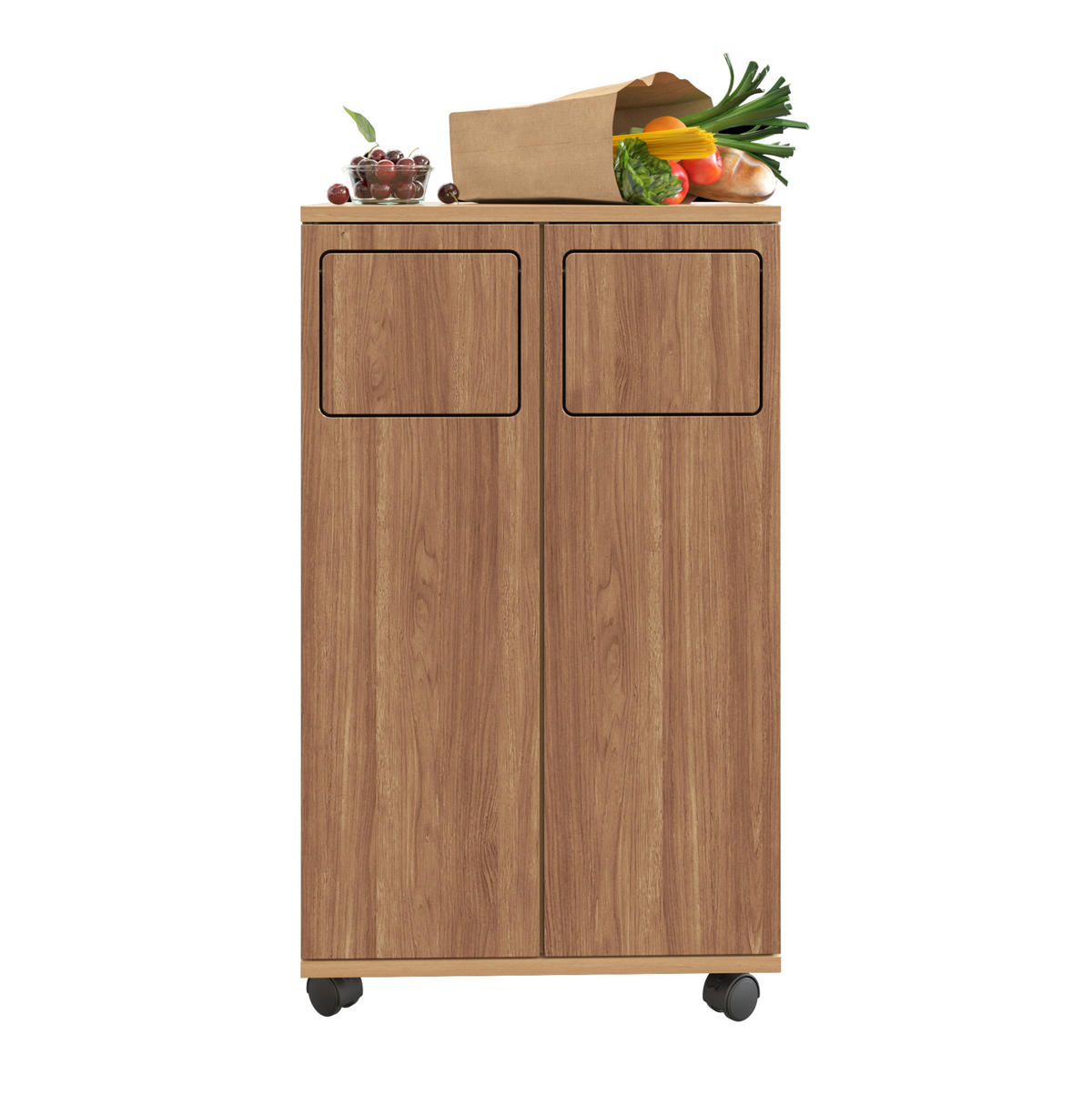 KOMODAIĆ za otpad od MDF-a, 46,7/35/80 cm, prirodni hrastov dekor, na kotačićima - prirodne boje, drvni materijal (46/80/35cm) - Modenvie