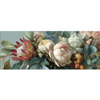 GLASBILD 80x30 cm Vintage Blumen floral - Weiß, Glas (80/30cm) - artissimo