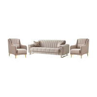 SITZGARNITUR Kochi, Beige Stellvariante 2+1+1 - Beige, Holzwerkstoff/Metall (178/85/95cm)