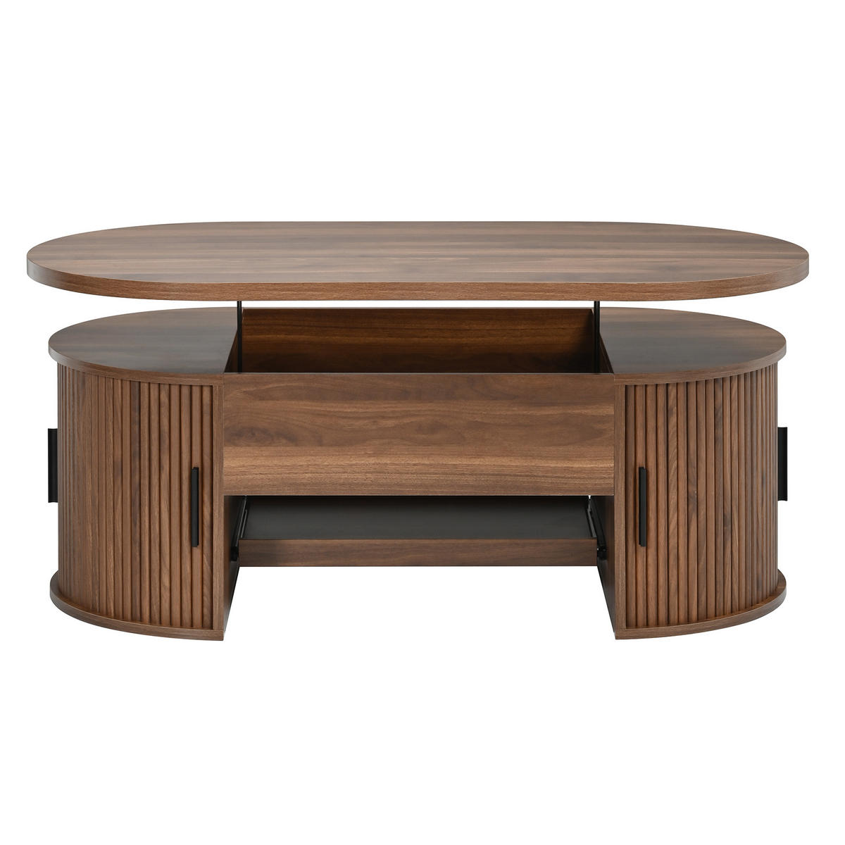 KLUB-STOLIĆ 110/55/55 cm, orah, s funkcijom podizanja i prostor za pohranu - boje oraha/zlatne boje, drvni materijal/metal (55/110/55cm) - CHICFURN