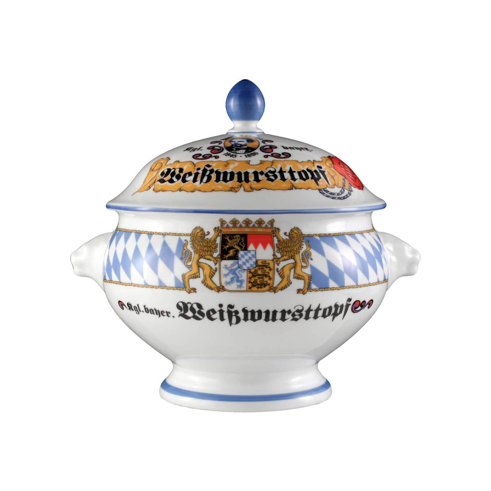 LÖWENKOPFTERRINE MIT DECKEL Compact Bayern bunt 2,1 l - Multicolor, Keramik (1cm) - Seltmann Weiden