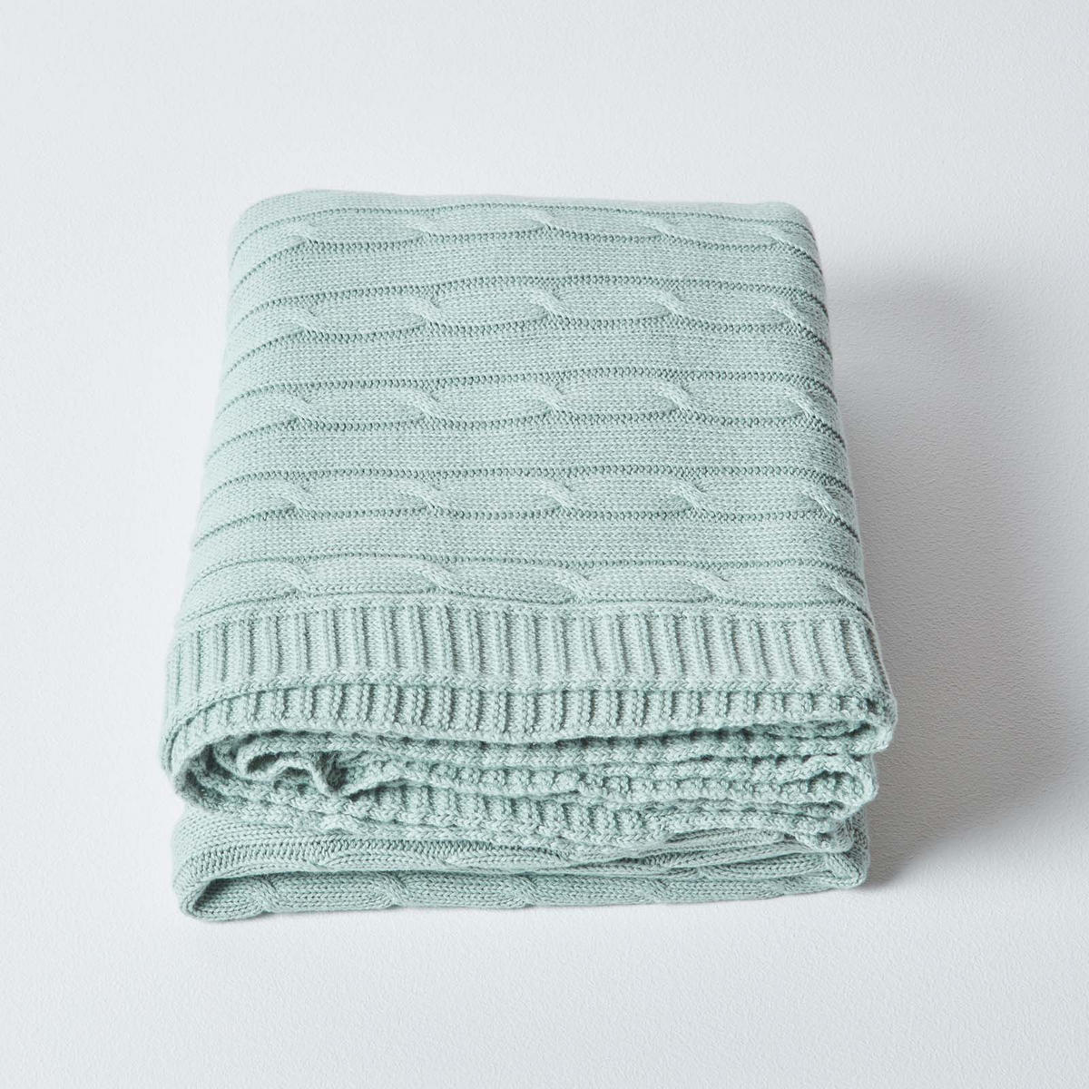 STRICKDECKE 150/200 cm, Baumwolle mit Rautenmuster - Blau, Textil (150/200cm) - Homescapes