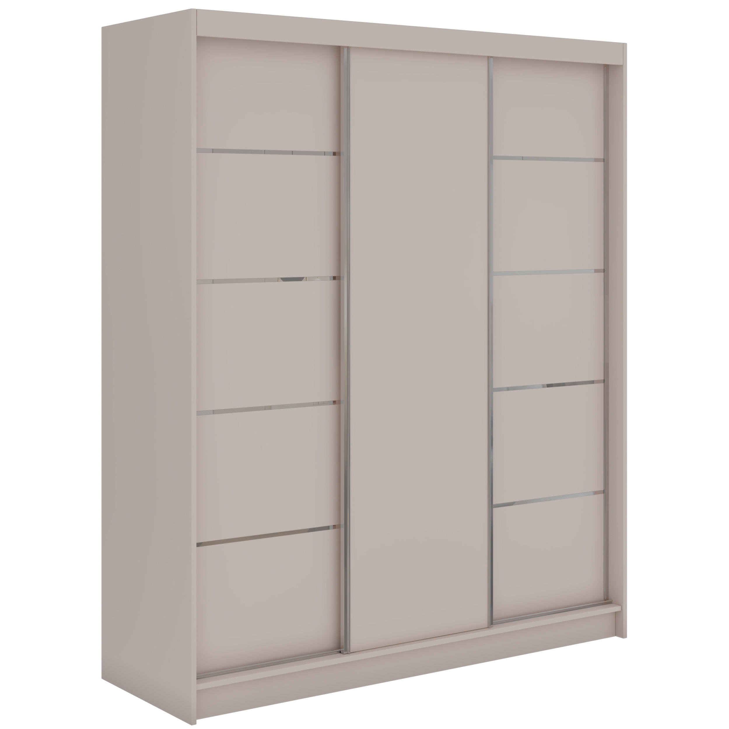 SCHWEBETÜRENSCHRANK mit Schubladen 180 - MACEDONIA - Kaschmir - Kaschmir/Alufarben, Holzwerkstoff/Metall (180/216/61cm) - MKS