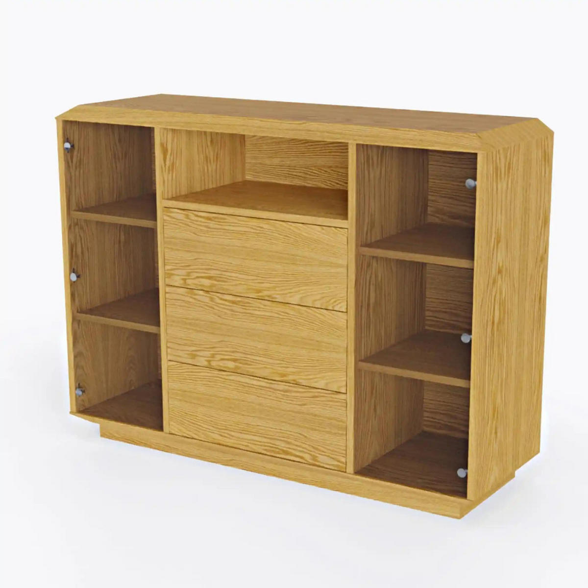 HOLZKOMMODE für Wohnzimmer CARMEN - Eichefarben, Holz (140/105/45cm) - Rawood Furniture