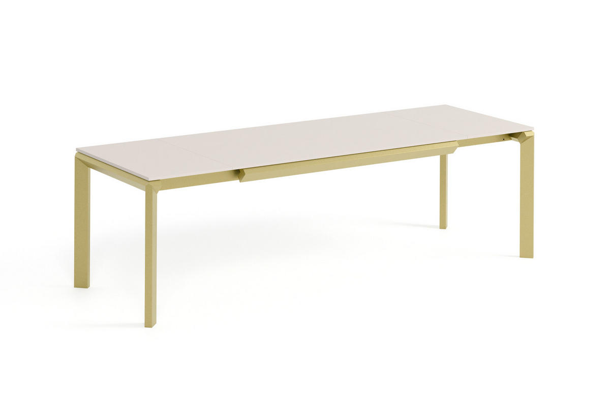 ESSTISCH FADO - Kaschmir/Goldfarben, Holzwerkstoff (90/160/76cm) - Meblini