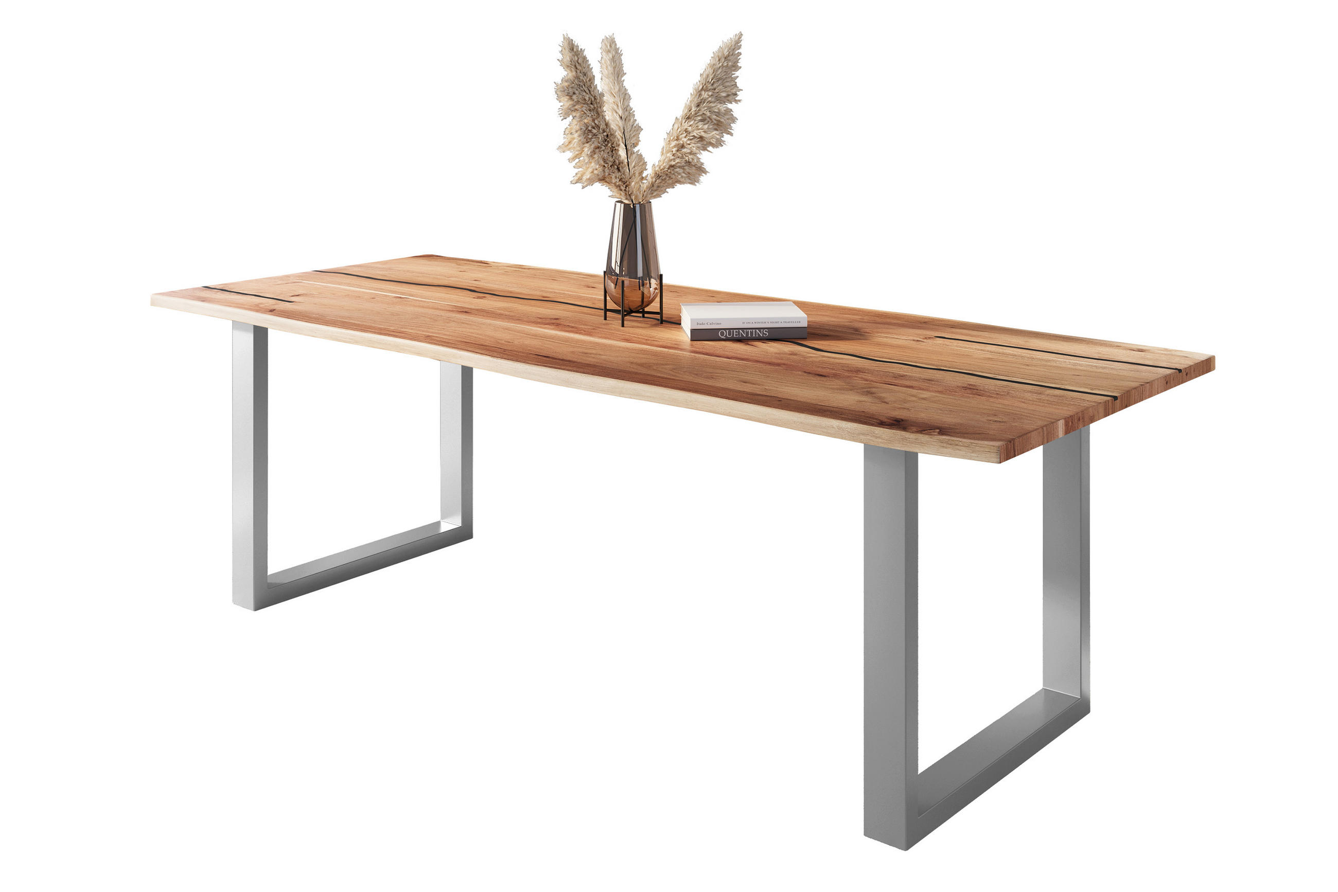 ESSTISCH POLLY - Beige/Silberfarben, Holz (100/260/77cm) - SAM