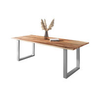 ESSTISCH POLLY - Beige/Silberfarben, Holz (100/260/77cm) - SAM