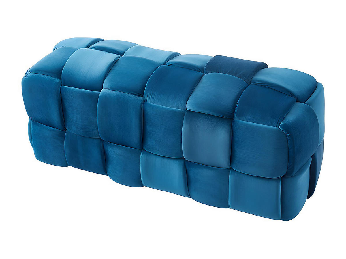 SITZBANK - 1 -Sitzer - Samt - blau - FABERO - Blau, Textil (112/45/44cm) - Vente-Unique