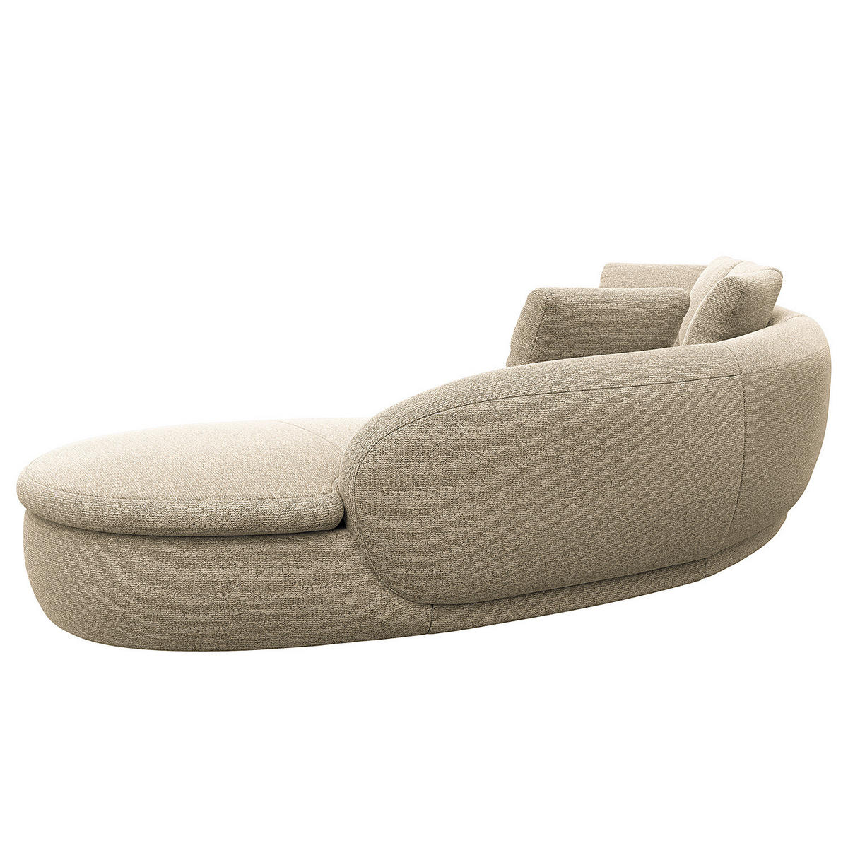 ECKSOFA mit Rundecke - Creme/Schwarz, Kunststoff/Textil (340/225cm) - home24