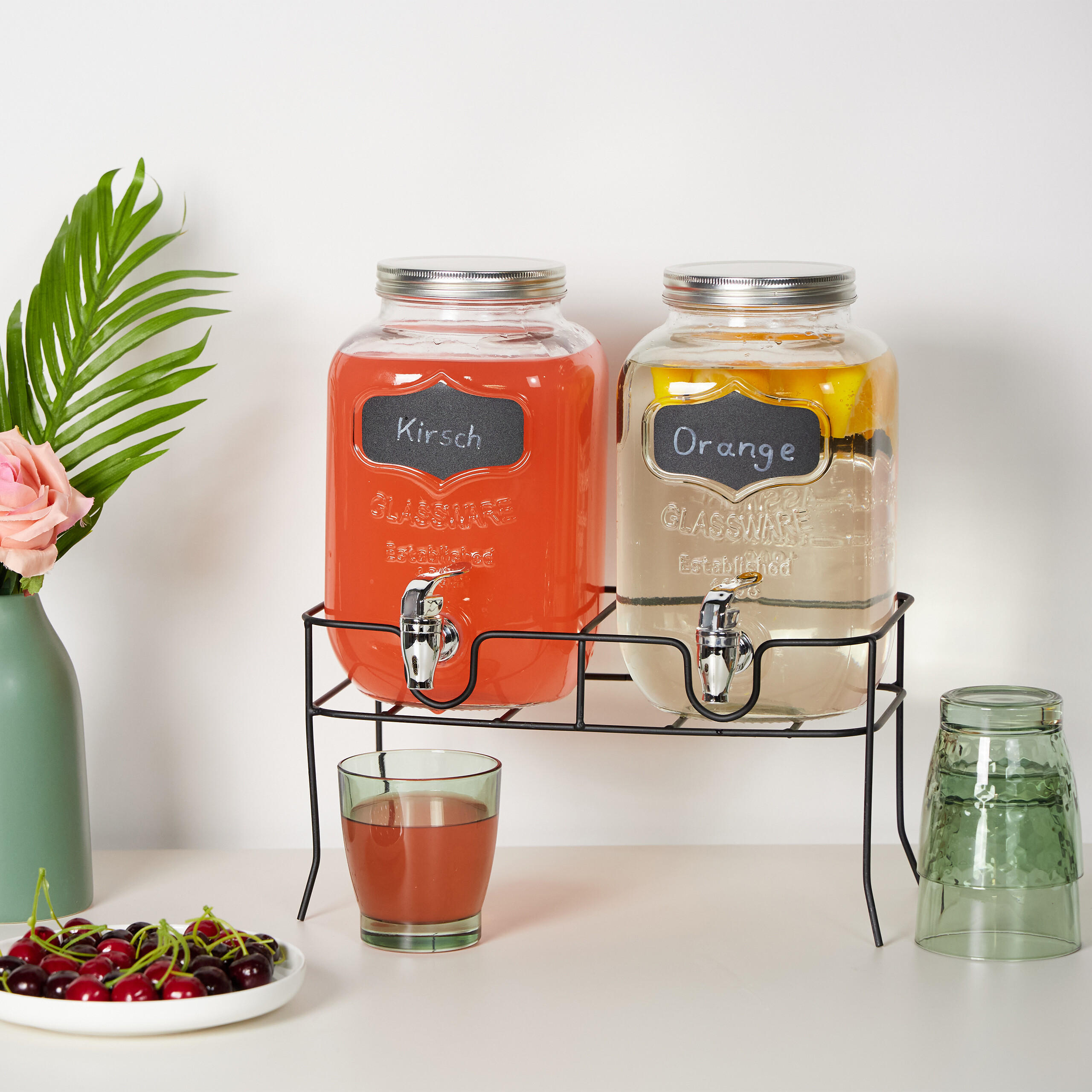 GETRÄNKESPENDER - Transparent, Glas/Kunststoff (4L) - Relaxdays