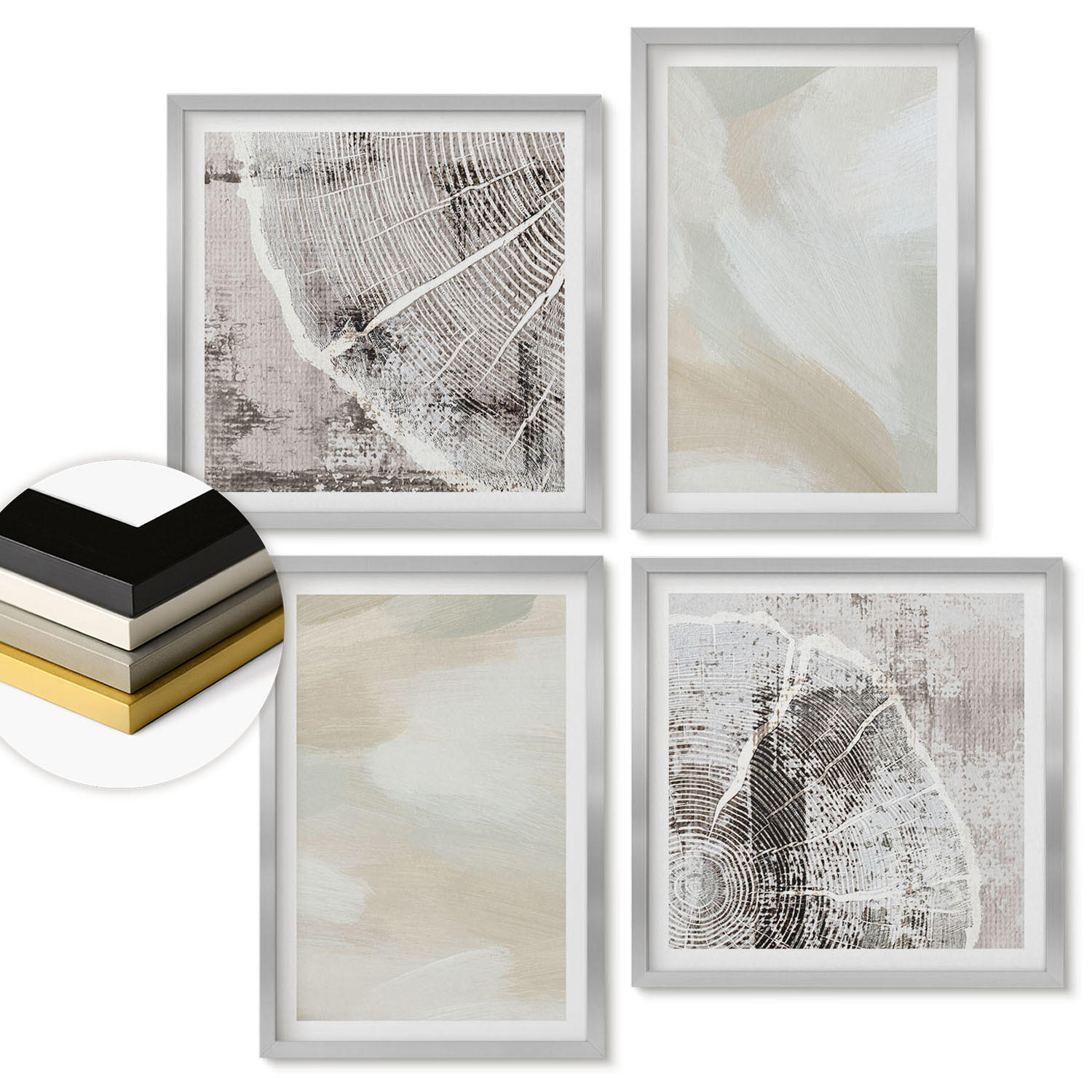 ArtPrintCave Wandbilder Silber 50x50 cm